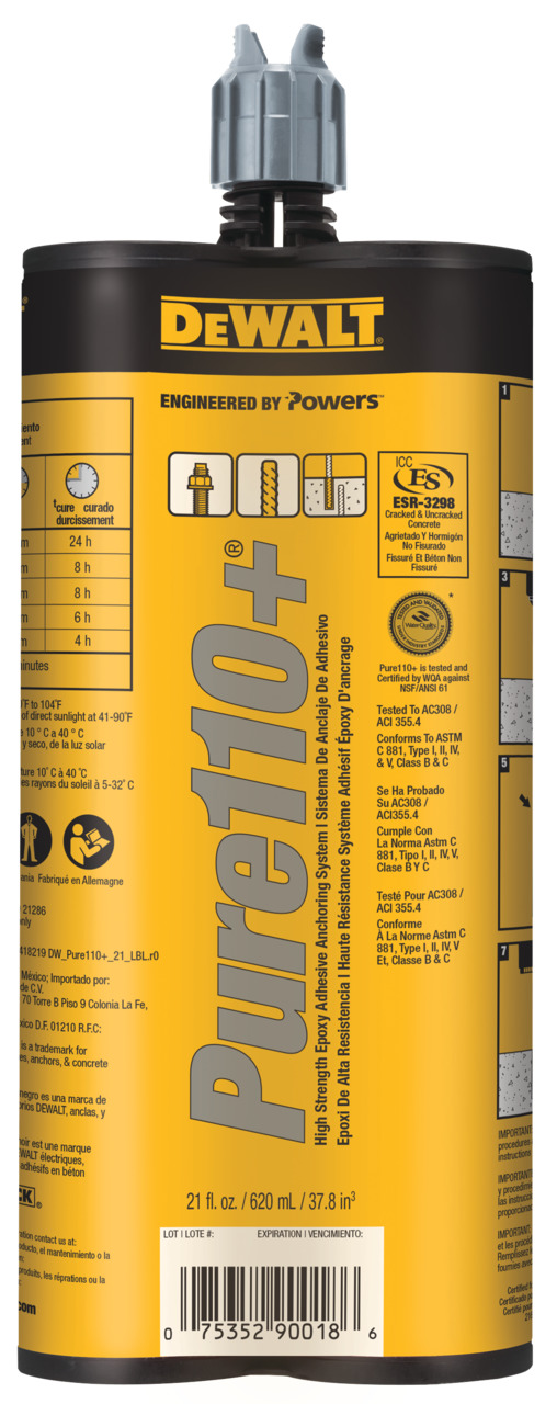 White Cap Dewalt Pure110 20.5Oz Epoxy Injection Adhesive